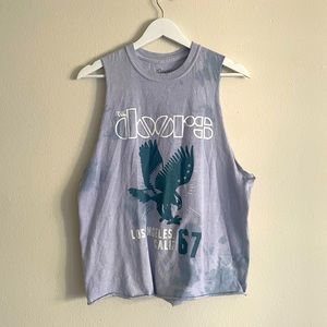 The Doors Band Music Unisex Blue Tie Dye Muscle Tee